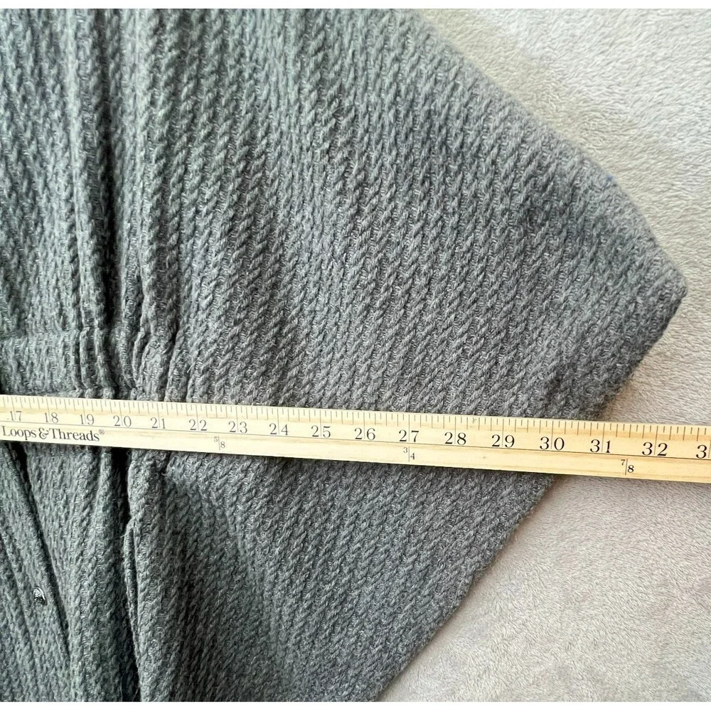 Guess Gray Wool Blend Cape Coat Poncho Batwing Sleeve Button Front Hidden Zipper